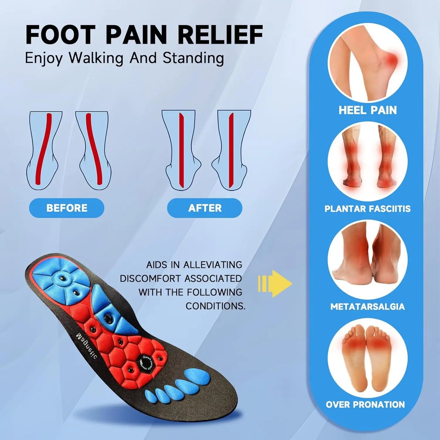 Semelles magnétiques pour la santé holistique pour homme et femme pour soulager les pieds