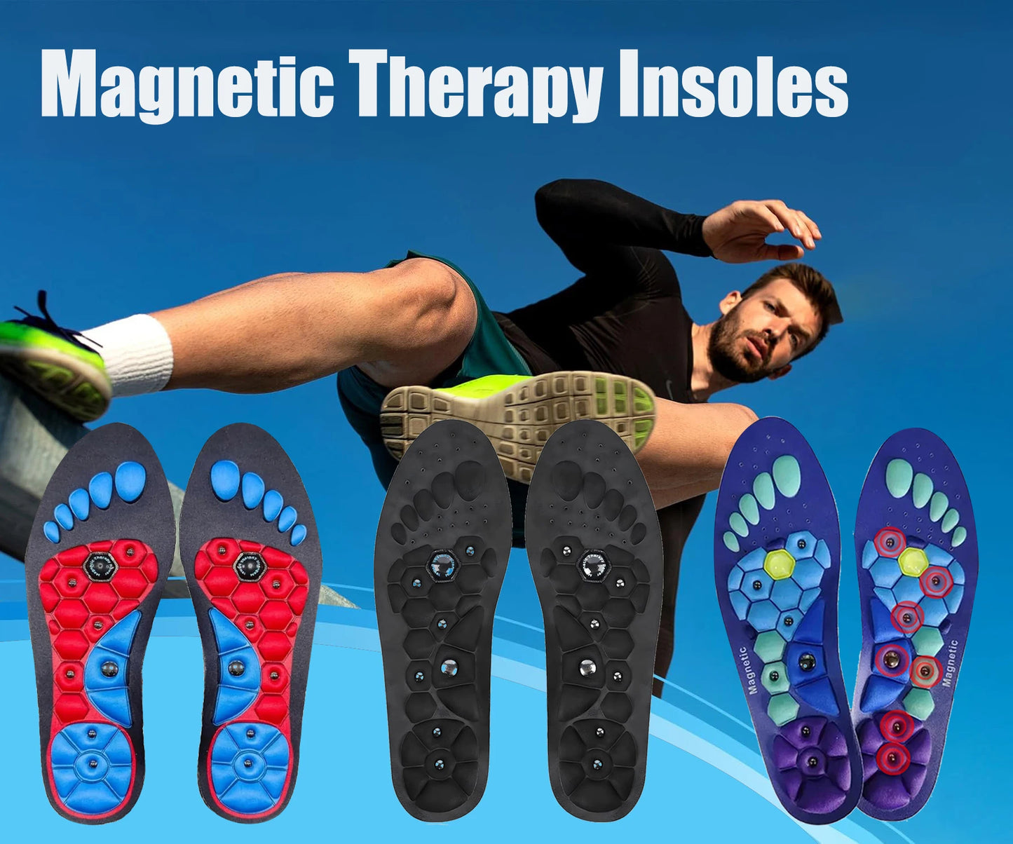 Semelles magnétiques pour la santé holistique pour homme et femme pour soulager les pieds