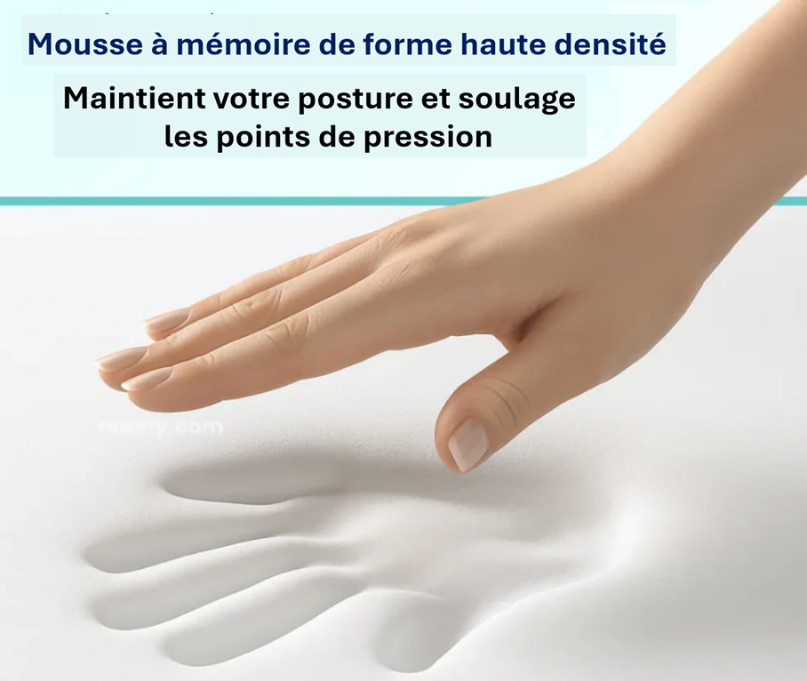 Coussin Ergonomique Mousse Mémoire – Soulage le Dos & Améliore la Posture